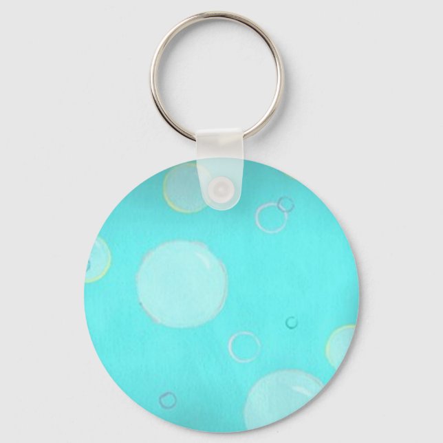 Aqua Floating circles and bubbles keychains (Front)