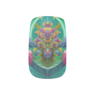 Aqua Floral Abstract underwater Garden Minx Nail Art
