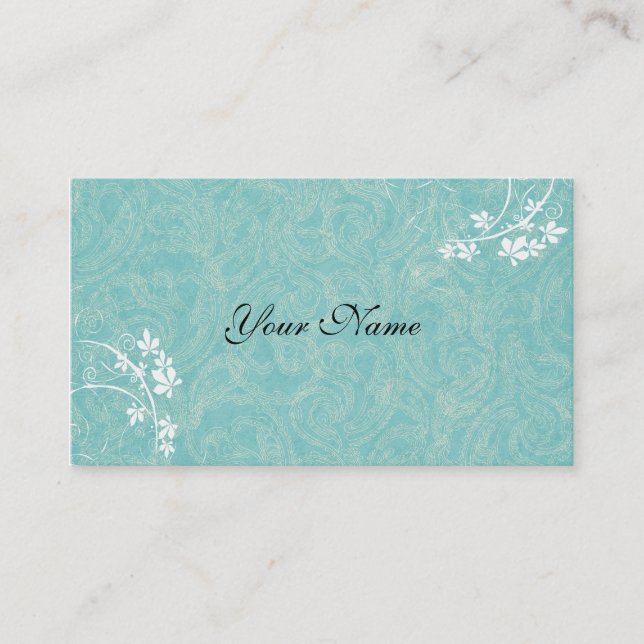 Aqua Floral Business - Profile Cards (Front)