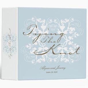Aqua Floral Flourish Tying The Knot Wedding Binder