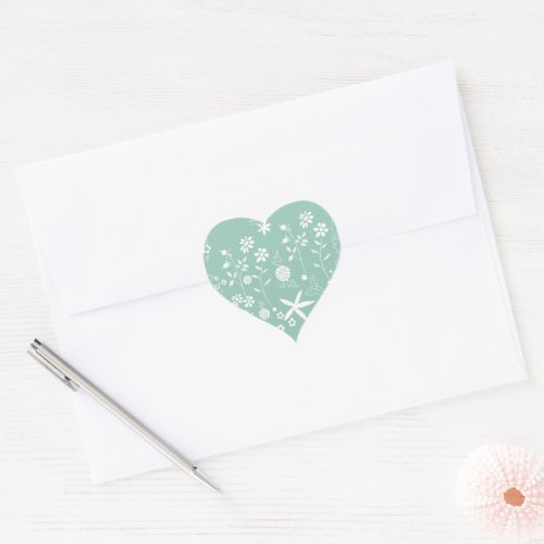 Aqua floral gift stickers