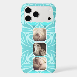 Aqua Floral iPhone 7 Instagram photo collage 17 Pro Max Case