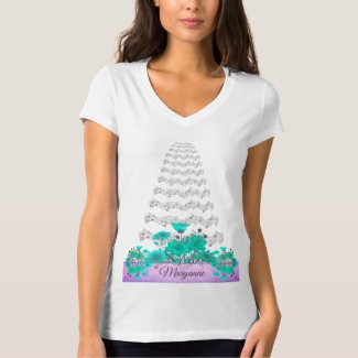 Aqua Floral Music Custom
