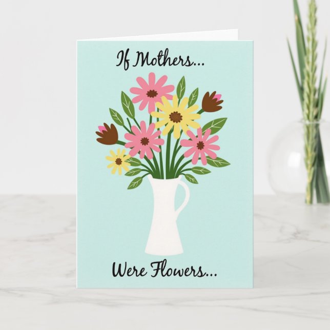 Aqua Floral Pattern Card (Front)