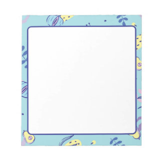Aqua Floral Patterned Everyday Note Pad