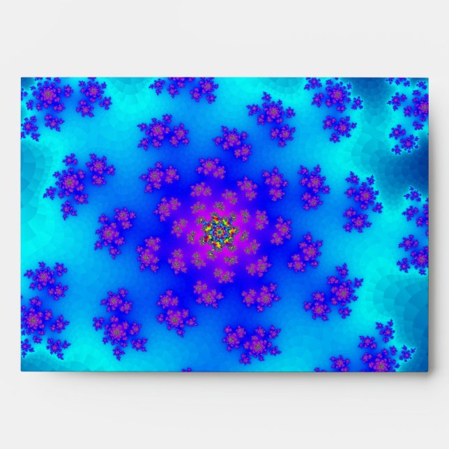 Aqua Floral Sprinkles Envelope (Front)