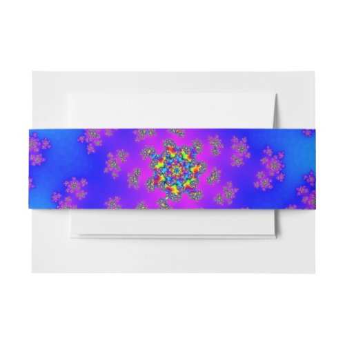 Aqua Floral Sprinkles Invitation Belly Band