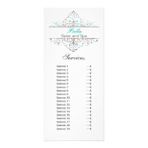 Aqua Flourish Personalized Business Stationery Rack Card