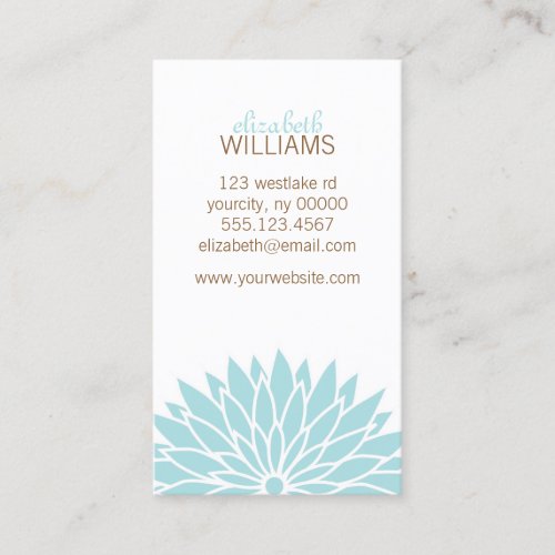 Aqua Flower Business Cards