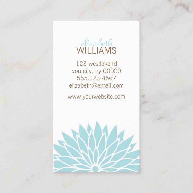 Aqua Flower Business Card (Front)