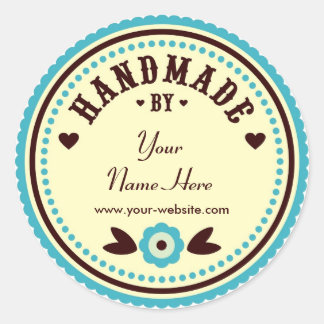 Aqua Flower Handmade By Personalized Stickers