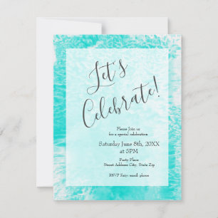 'Aqua Foam' Abstract Invitation