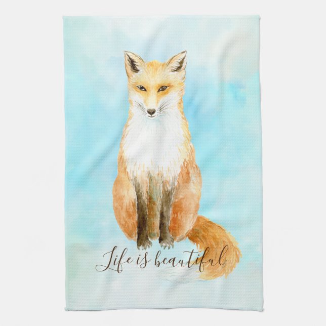 Aqua Fox             Kitchen Towel (Vertical)