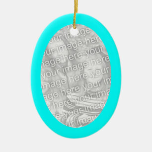 Aqua Frame Oval Ornament
