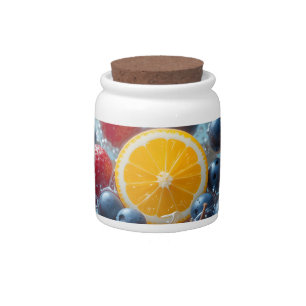Aqua Fruit Medley Candy Jar
