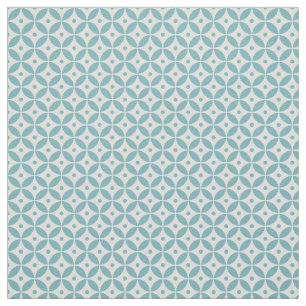 Aqua Geometric Circles Pattern Shippo Fabric