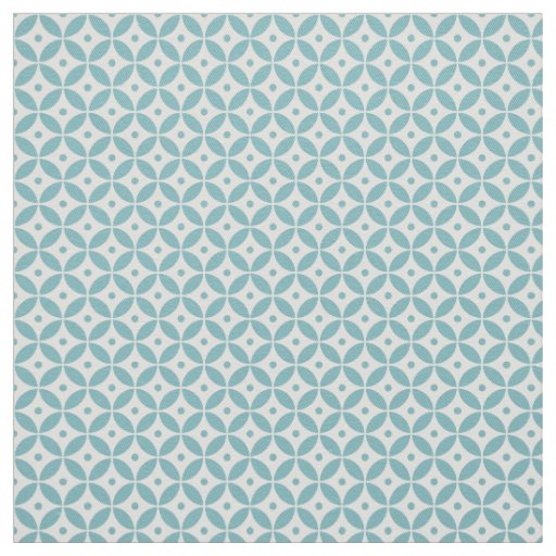 Aqua Geometric Circles Pattern Shippo  Fabric
