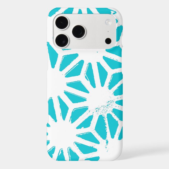 Aqua geometric pattern iphone case (Back)