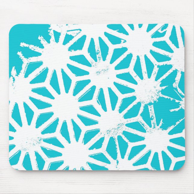 Aqua geometric pattern mouse pad (Front)