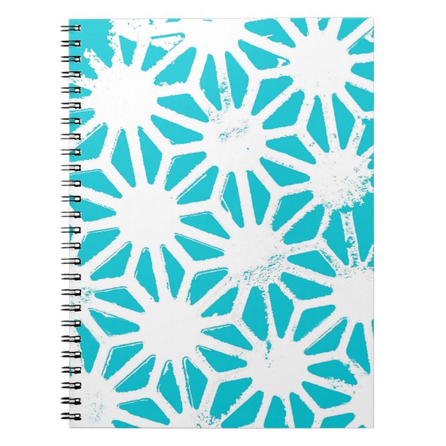 Aqua geometric pattern notebook (Front)