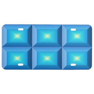 Aqua Geometrical Futurism Minimalism License Plate