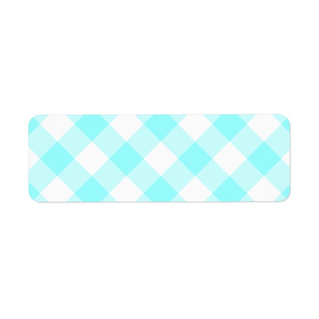 Aqua Gingham Pattern Label (Front)