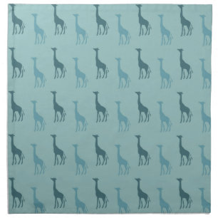 Aqua Giraffes Cloth Napkin
