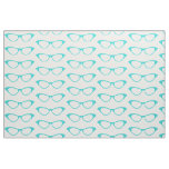 Aqua Girly Geek Glasses Fabric