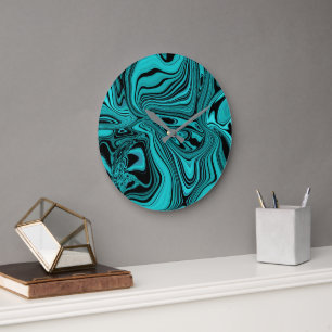 Aqua Glass Retro Large Clock