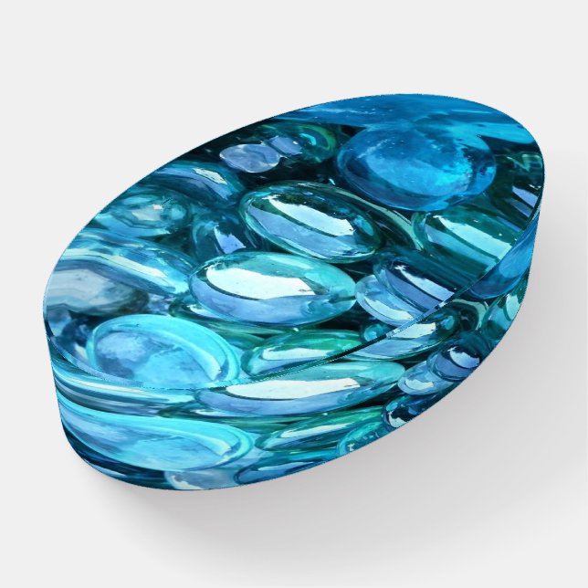 Aqua Glass Stones Paperweight (Angled)