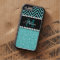 AQUA GLITTER BLACK CHEVRON MONOGRAM