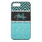 AQUA GLITTER BLACK CHEVRON MONOGRAM