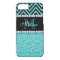 AQUA GLITTER BLACK CHEVRON MONOGRAM