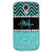 AQUA GLITTER BLACK CHEVRON MONOGRAM