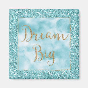 Aqua Glitter Gold Dream Magnet