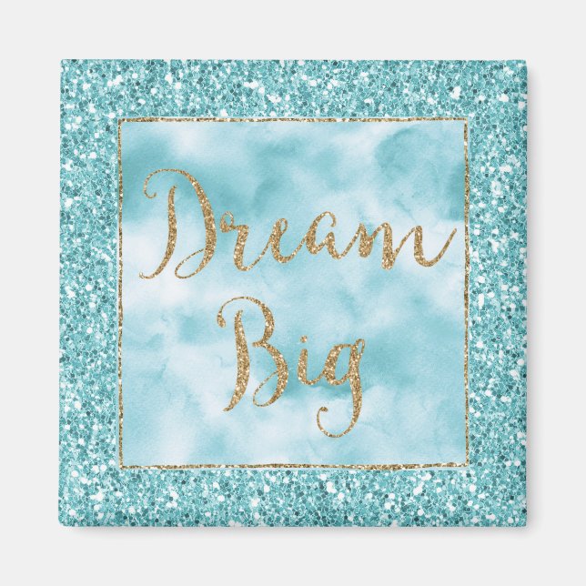 Aqua Glitter Gold Dream         Magnet (Front)