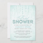 Aqua Glitter Look Bridal Shower Invitation