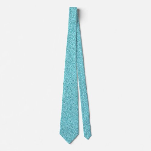 Aqua Glitter Metallic Print Wedding Groomsmen Tie