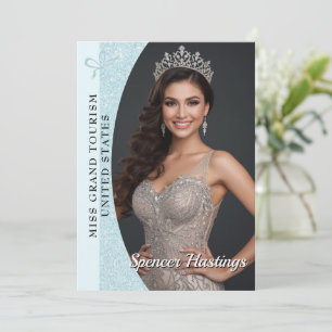Aqua Glitz Autograph Cards for Pageants   QR Code