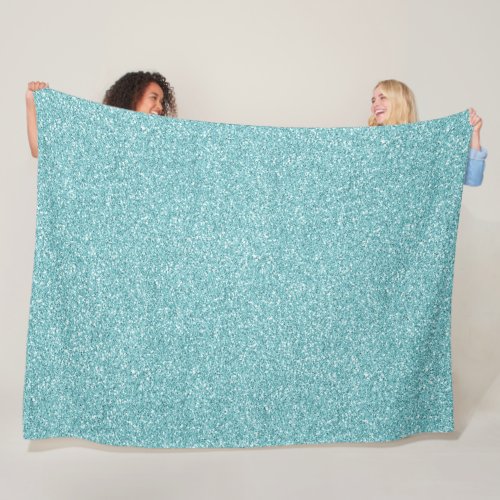 Aqua Glitz Glitter        Fleece Blanket