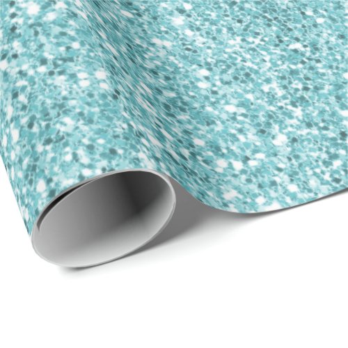 Aqua Glitz Glitter  Wrapping Paper