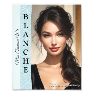Aqua Glitz Pageant Modeling Headshot Photo Print
