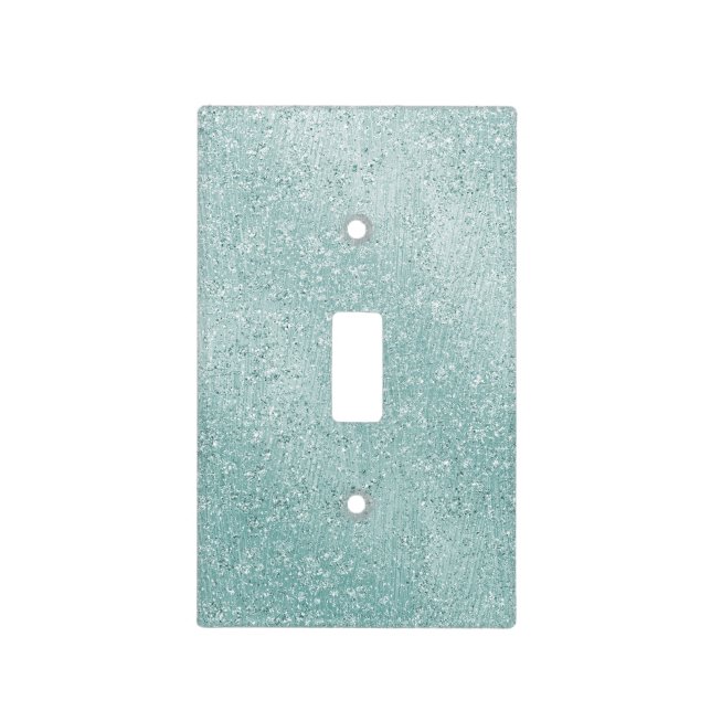 Aqua Glitzy Ombre Light Switch Cover (Front)