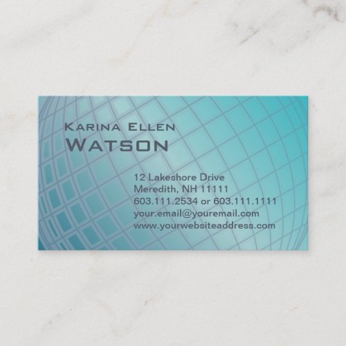 Aqua Globe International Woman Elegant Executive Business Card