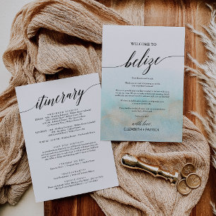 Aqua Gold Beach Belize Welcome Letter & Itinerary