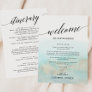 Aqua Gold Beach Wedding Welcome Letter & Itinerary