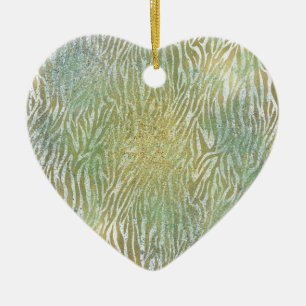 Aqua Gold Blue Dream Ceramic Ornament