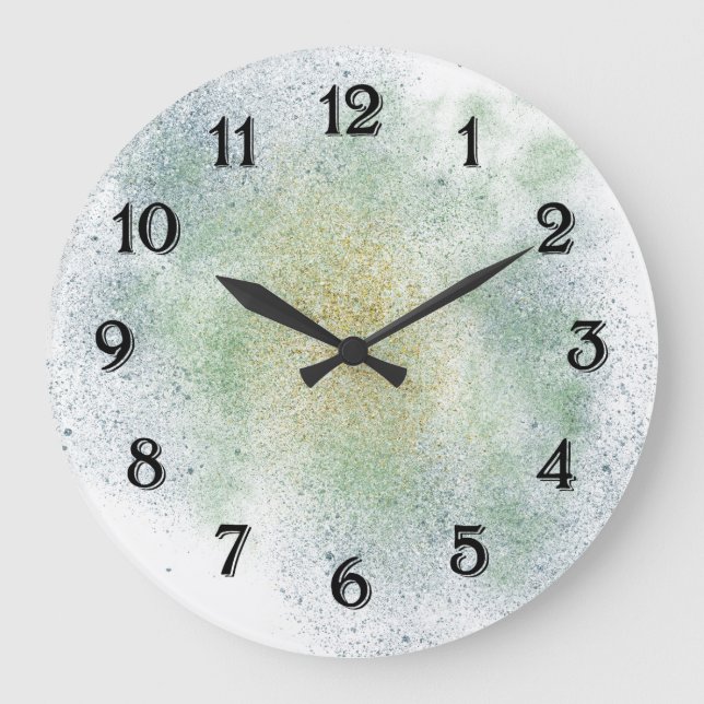 Aqua Gold Blue Dream Large Clock (Front)