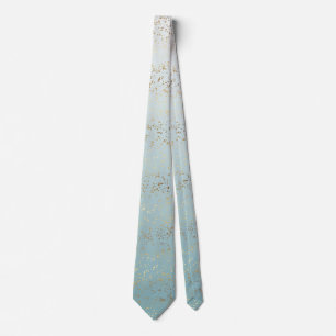 Aqua Gold Confetti Ombre Neck Tie