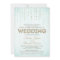 Aqua & Gold Glitter Look Wedding Invitation
